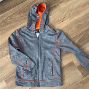 Gray and Orange Kids Hoodie